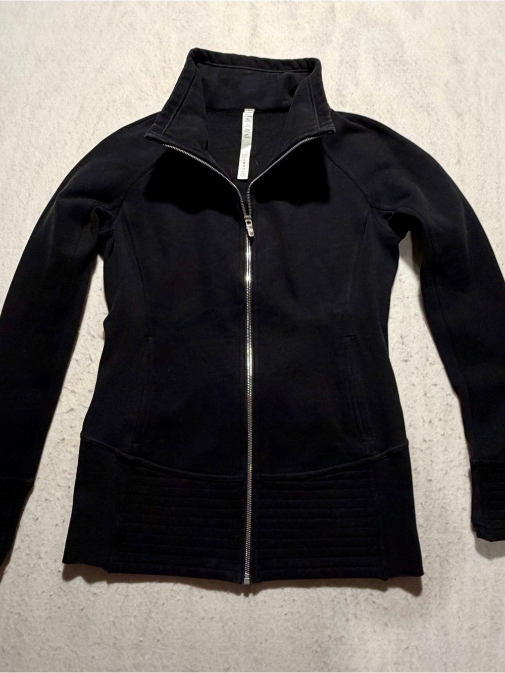 LULULEMON ATHLETICA RIBBED MOTO WAIST ZIP UP JACKET SIZE 10
